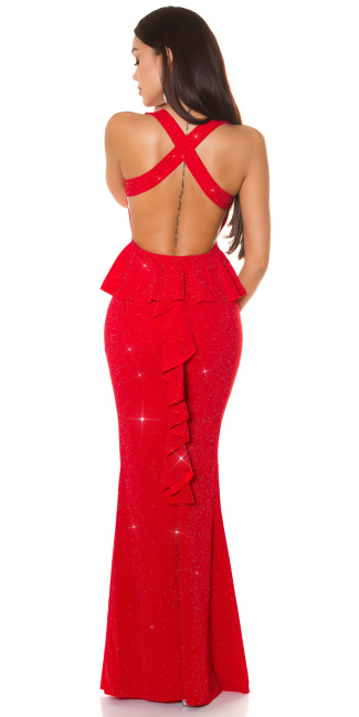 Party glitter dress with peplum Redsilver